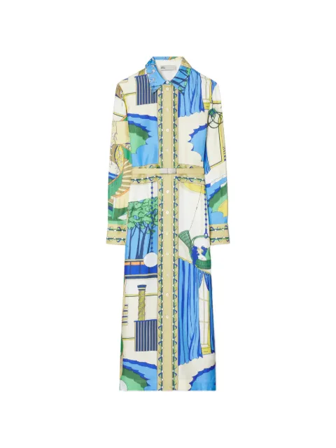 Tory Burch printed silk shirtdress Neutrals 183178