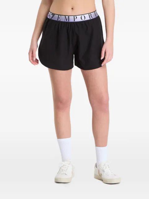 Ea7 Emporio Armani logo-waistband layered shorts Black 7W000931AF15724UC001