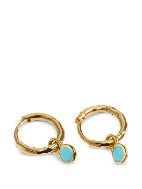Monica Vinader turquoise charm hoop earrings Gold GPEABSNLTUQ
