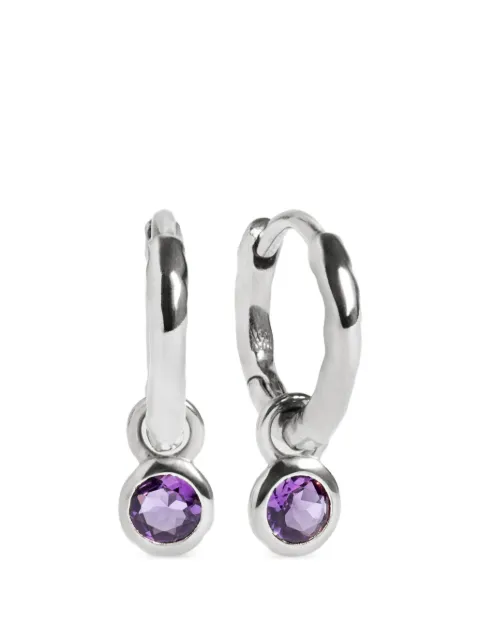 Monica Vinader gemstone-pendant hoop earrings Silver SSEABSNLAME