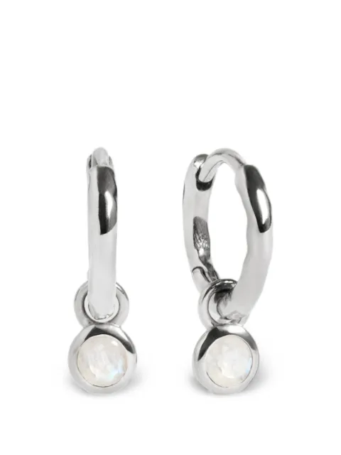 Monica Vinader moonstone-charm hoop earrings Silver SSEABSNLMOO