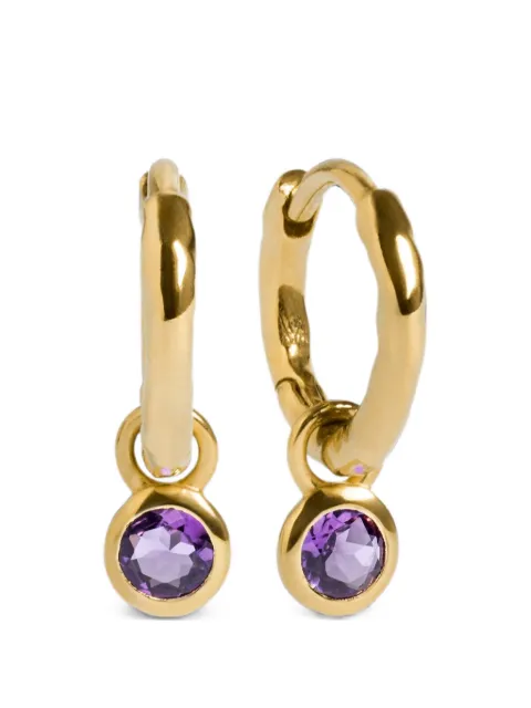 Monica Vinader amethyst charm-detail hoop earrings Gold GPEABSNLAME