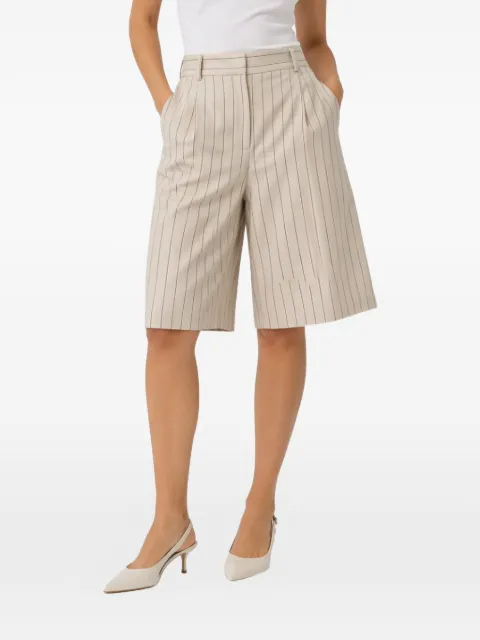ROOM76 Nizza pinstripe-pattern pleated shorts Neutrals NIZZA46