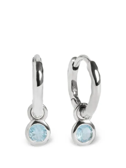 Monica Vinader aquamarine-charm hoop earrings Silver SSEABSNLCAM