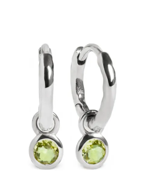 Monica Vinader peridot-pendant hoop earrings Silver SSEABSNLPDT