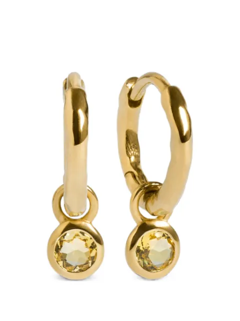 Monica Vinader citrine-pendant hoop earrings Gold GPEABSNLCIT