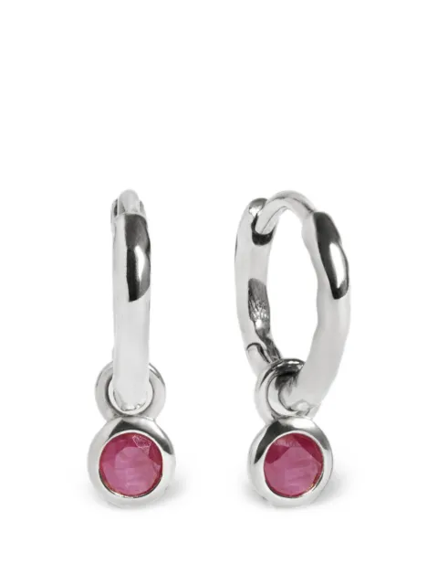 Monica Vinader ruby-charm hoop earrings Silver SSEABSNLRUB