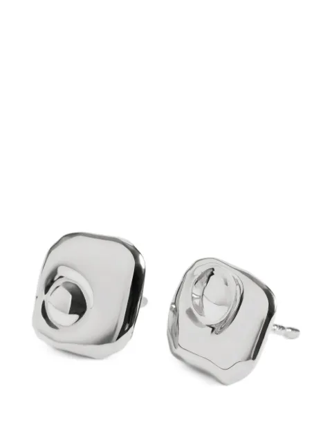 Monica Vinader hammered-effect stud earrings Silver SSEAAZTTNON