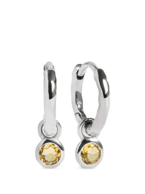 Monica Vinader citrine-pendant hoop earrings Silver SSEABSNLCIT
