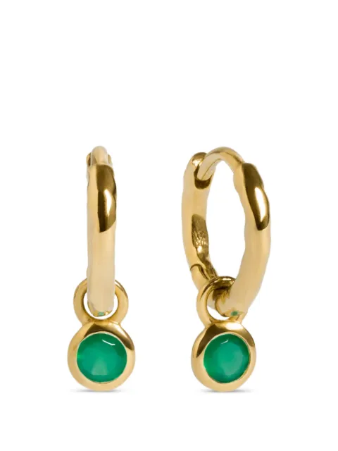 Monica Vinader onyx-pendant hoop earrings Gold GPEABSNLGRO