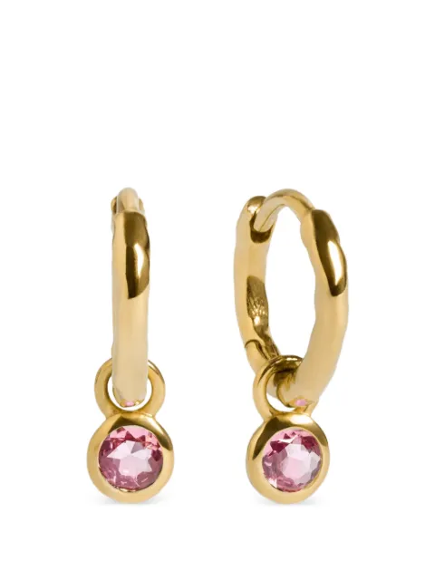 Monica Vinader hammered pink-tourmaline hoop earrings Gold GPEABSNLPTR