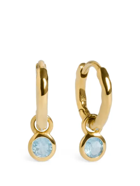 Monica Vinader hammered-effect aquamarine earrings Gold GPEABSNLCAM