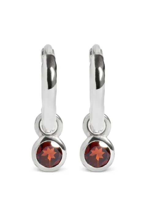 Monica Vinader gemstone-pendant hammered earrings Silver SSEABSNLRGT