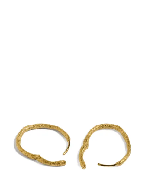 Monica Vinader Antica textured medium hoop earrings Gold GPEAANXMNON