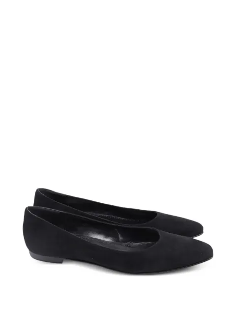 Manolo Blahnik Gelista suede ballet flats Black RFCPUUSSH742719W