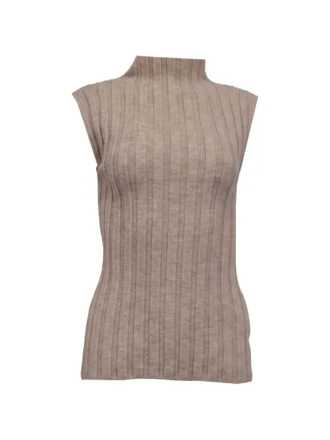 ANINE BING Miranda ribbed-knit top Neutrals GILTPUUSCL742782W