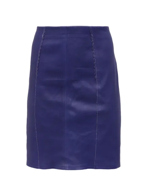 Marc Jacobs Vintage scallop-trim leather skirt Purple GILTPUUSCL742724W