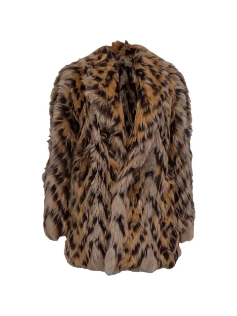 Saint Laurent Pre-Owned leopard-print oversized coat Brown GILTPUUSCL743162W
