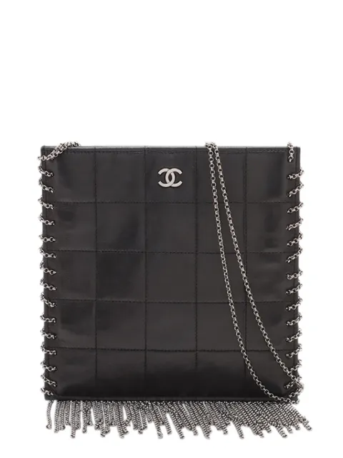 CHANEL Pre-Owned 2002-2003 CC Choco Bar Lambskin Chain Fringe crossbody bag Black CIXE3NCUU8XK00YB