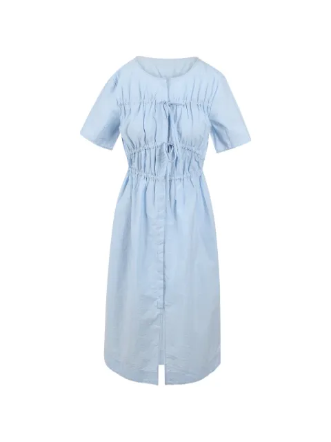 Jovonna ruched tie-fastening midi dress Blue ALENKA