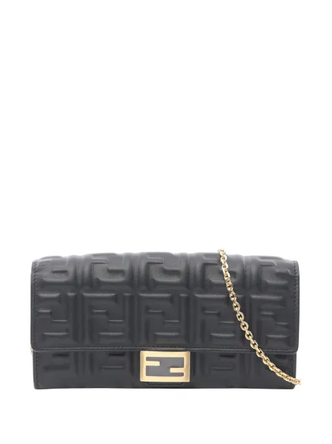 Fendi Pre-Owned 2010-2026 FF Embossed Wallet on Chain crossbody bag Black 8AUQ62QT6KP0HQX3