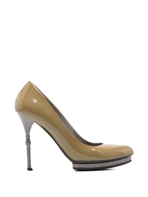 Gucci Pre-Owned 2010 Bamboo-effect platform pumps Neutrals GU280BOY