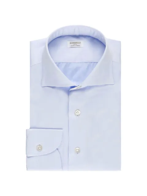 BORRIELLO NAPOLI spread-collar button-up shirt Blue 210102