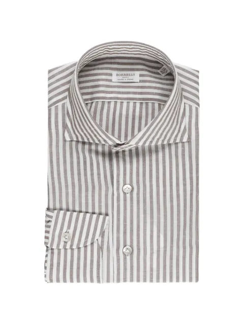 BORRIELLO NAPOLI striped shirt Brown 22026