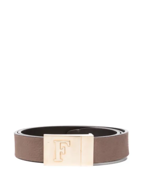 Gianfranco Ferré Pre-Owned 2000s logo-plaque pebbled belt Brown GF180BOX