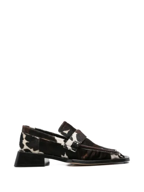 Miista Airi calf-hair square-toe loafers Brown MI5913