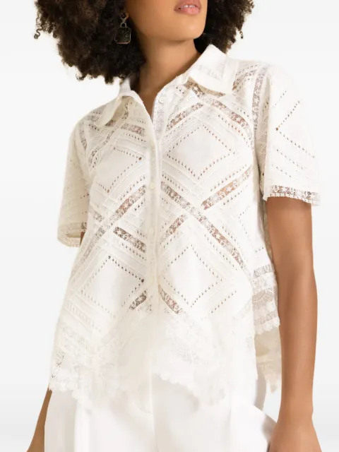 Ermanno Scervino lace-trim shirt White D485K702APIJGOFFWHITE