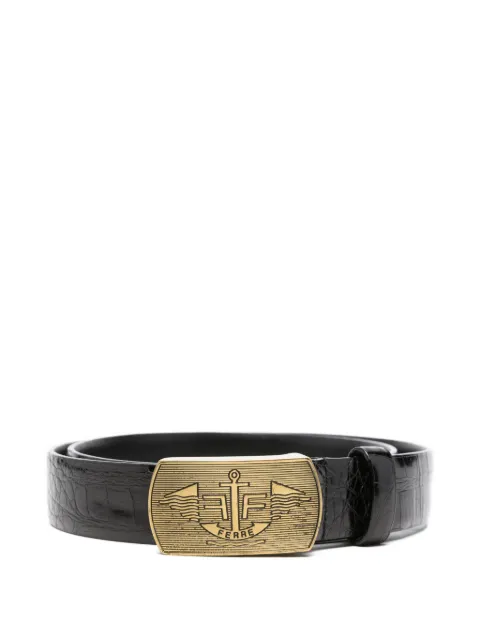 Gianfranco Ferré Pre-Owned 2000s croc-effect buckle belt Black GF220BOW