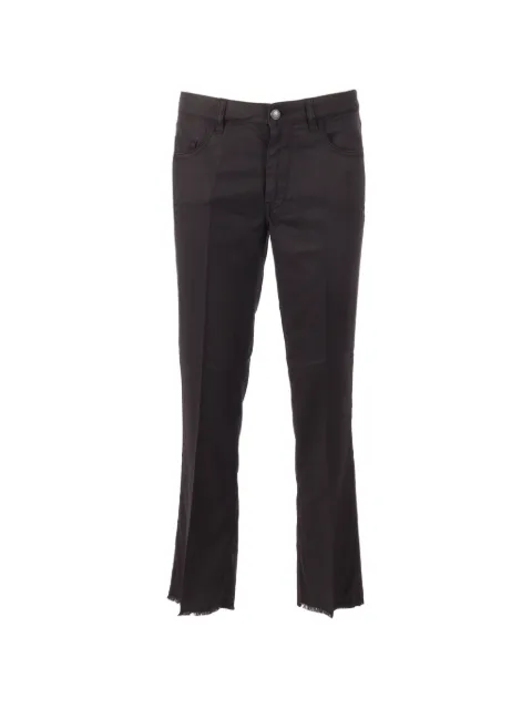 Fay fringed-hem five-pocket trousers Black NTW8252505TWBT