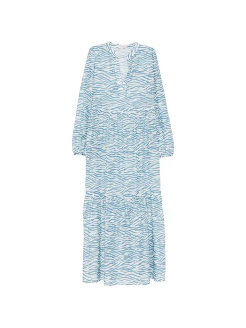 MC2 Saint Barth Sylvia zebra-print maxi dress Blue SYV0001