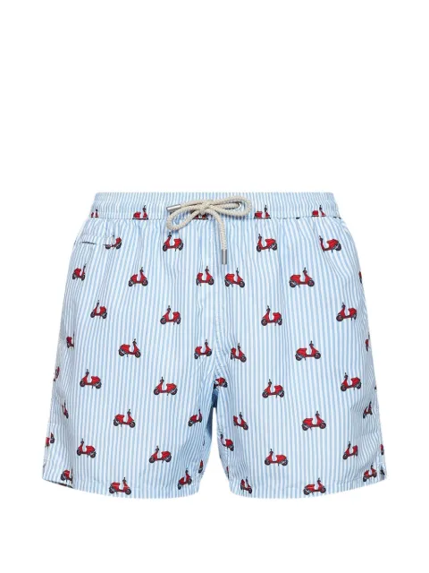 MC2 Saint Barth Lighting Micro scooter-print swim shorts Blue LIG0003
