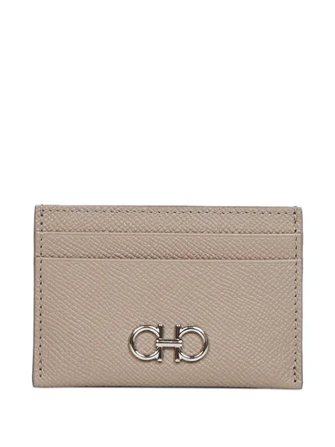 Ferragamo Gancini leather card holder Neutrals 220007
