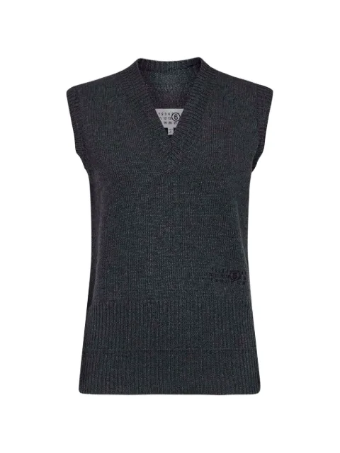 MM6 Maison Margiela embroidered sleeveless vest Grey S52FB0108M13287