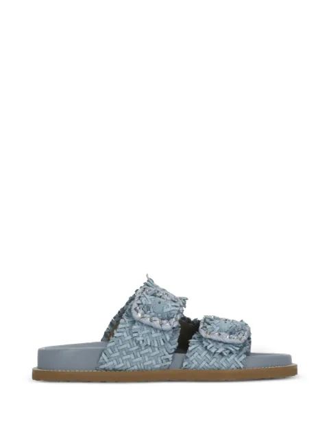 CORAL BLUE woven strass-embellished sandals Blue CBK22601DEN