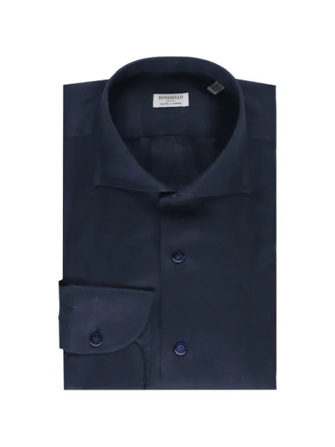 BORRIELLO NAPOLI spread-collar button-up shirt Blue 22019
