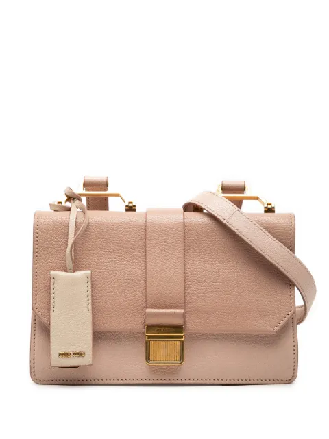 Miu Miu Pre-Owned 2010-2026 Bicolor Goatskin Madras crossbody bag Brown WORNBM5FATS7AK34