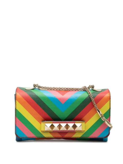 Valentino Garavani Pre-Owned 2000-2017 Vitello 1973 Va Va Voom Rockstud Rainbow shoulder bag Red QRFJPMHXQQBYO7KU