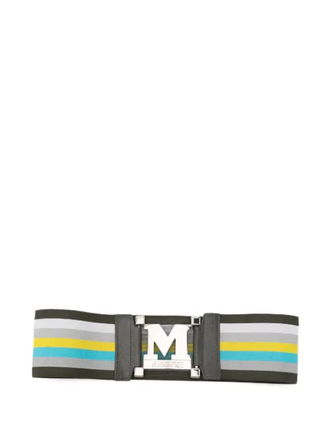 Missoni Pre-Owned 2010s logo-plaque striped belt Brown MI150BOV