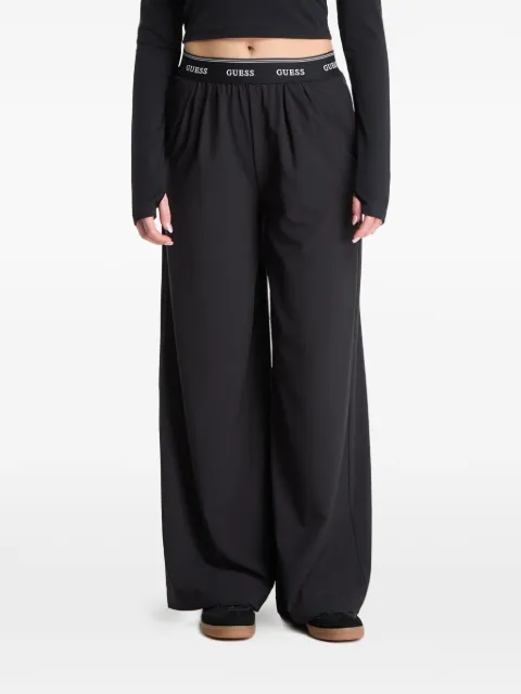 GUESS USA Selene logo-waistband wide-leg trousers Black V6GB08W1771JBLK