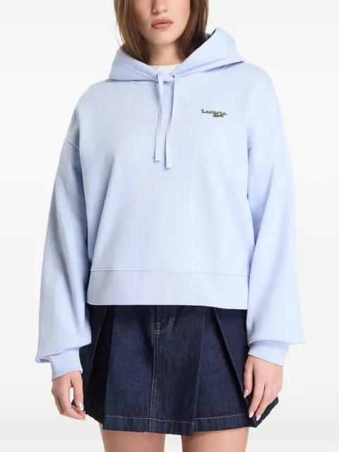 Lacoste logo-patch drawstring hoodie Blue SF7607