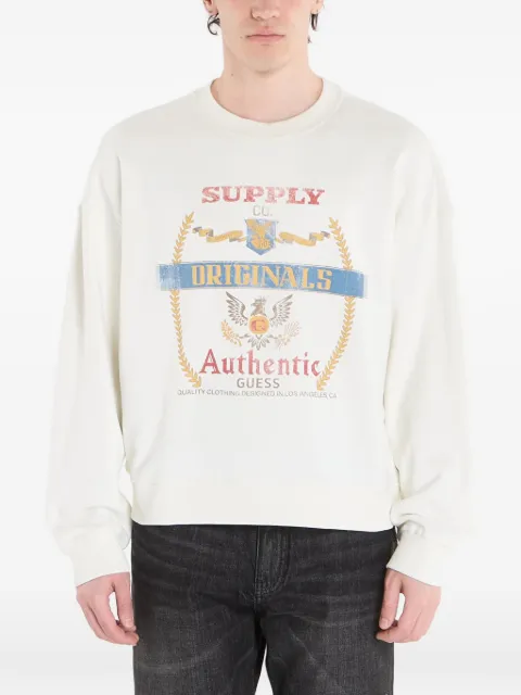 GUESS JEANS graphic-print long-sleeve sweater White M6RQ34KCPR1G053