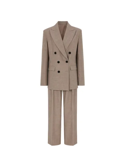 ROOM76 Oslo double-breasted straight-leg suit Neutrals OSLOPORTO0703