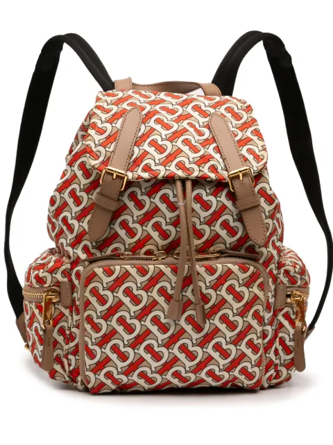 Burberry Pre-Owned 2018-2026 Medium TB Monogram Nylon backpack Brown V62HO6VC5B5WMKHN