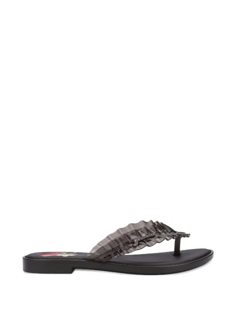 Melissa Ganni ruffled flip-flops Brown 38156