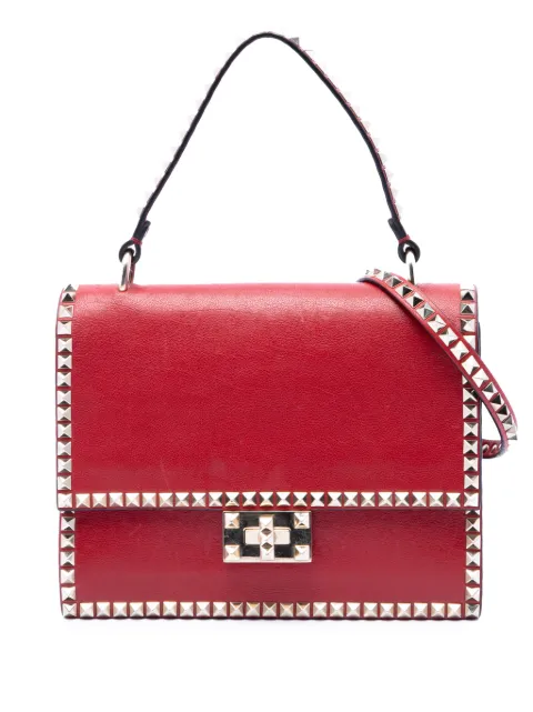 Valentino Garavani Pre-Owned 2018-2026 Leather Rockstud No Limit satchel Red 8ECPF1O9CAZQLGEP