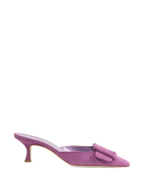 Manolo Blahnik Maysale buckle-detail mules Purple 9XX0246